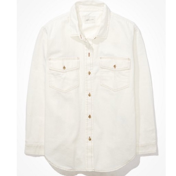 AE Oversized Denim Button-Up Shirt - Size M - Picture 5 of 5